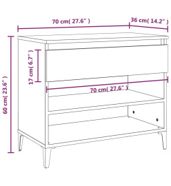 Armoire à chaussures Noir 70x36x60 cm Bois d'ingénierie