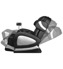 Fauteuil de massage avec écran Noir Similicuir