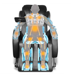 Fauteuil de massage avec écran Noir Similicuir