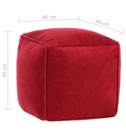 Pouf Velours de coton 40 x 40 x 40 cm Rouge rubis