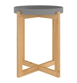 Table basse Gris 41x41x48,5 cm Bois d'ingénierie et pin massif