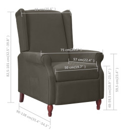 Fauteuil inclinable Gris foncé Tissu microfibre