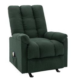 Fauteuil de massage inclinable Vert foncé Tissu