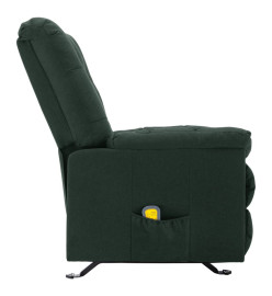 Fauteuil de massage inclinable Vert foncé Tissu