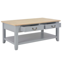 Table basse Gris 100x50x41,5 cm Bois de Paulownia solide