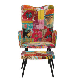 Fauteuil avec repose-pieds Multicolore Toile patchwork