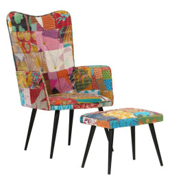 Fauteuil avec repose-pieds Multicolore Toile patchwork