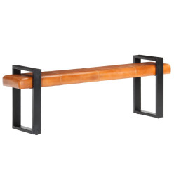 Banc 160 cm Marron et noir Cuir véritable de chèvre