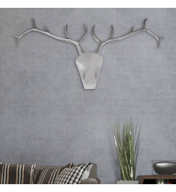 Décoration murale en forme de tête de cerf Aluminium Argenté