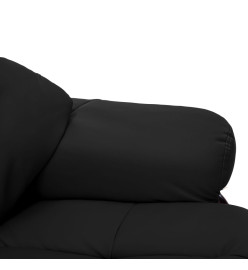 Fauteuil inclinable et repose-pied Noir Similicuir bois courbé