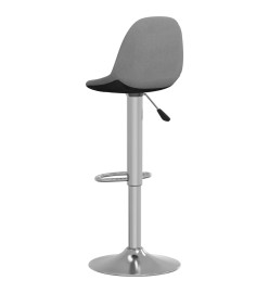 Tabourets de bar lot de 2 gris tissu