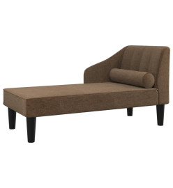 Chaise longue avec traversin marron tissu