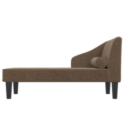 Chaise longue avec traversin marron tissu