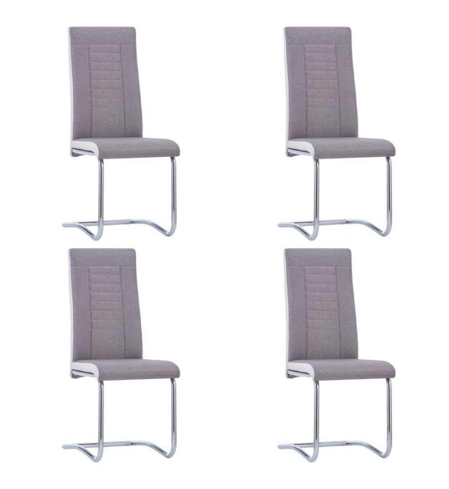 Chaises à manger cantilever lot de 4 taupe tissu