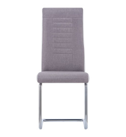 Chaises à manger cantilever lot de 4 taupe tissu