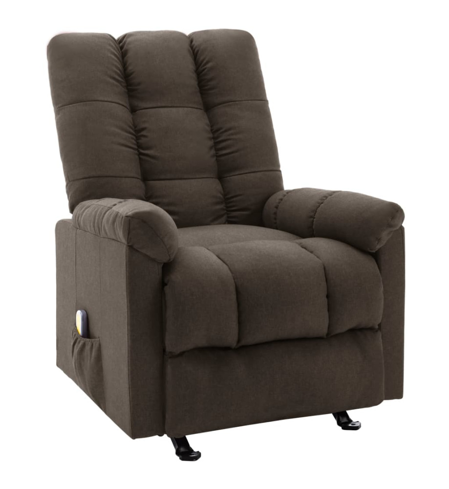 Fauteuil de massage inclinable Marron foncé Tissu