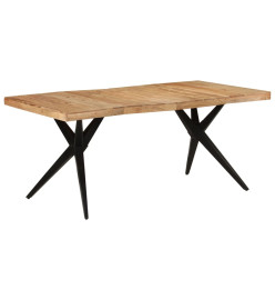 Table à dîner noir 180x90x77 cm bois d'acacia solide