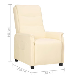 Fauteuil inclinable Crème Similicuir