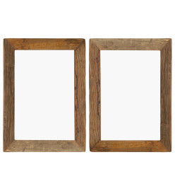 Cadres photo 2 pcs 40x50cm Bois de récupération solide et verre