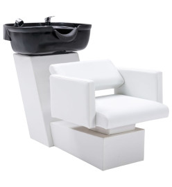 Chaise de salon et lavabo Blanc et noir 129x59x82 cm Similicuir