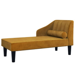 Chaise longue avec traversin marron velours