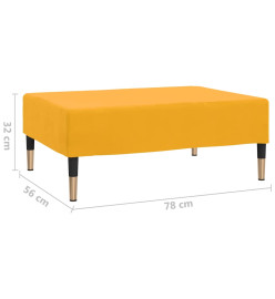 Repose-pied Jaune 78x56x32 cm Velours