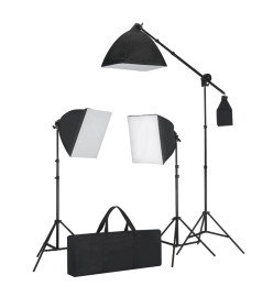 Kit de studio photo avec boîte à lumière et toiles de fond