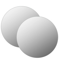 Miroirs muraux 2 pcs 50 cm Rond Verre