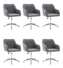 Chaises pivotantes à manger lot de 6 Gris clair Tissu