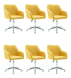 Chaises pivotantes à manger lot de 6 jaune tissu