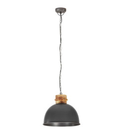 Lampe suspendue industrielle Gris Rond 50 cm E27 Manguier