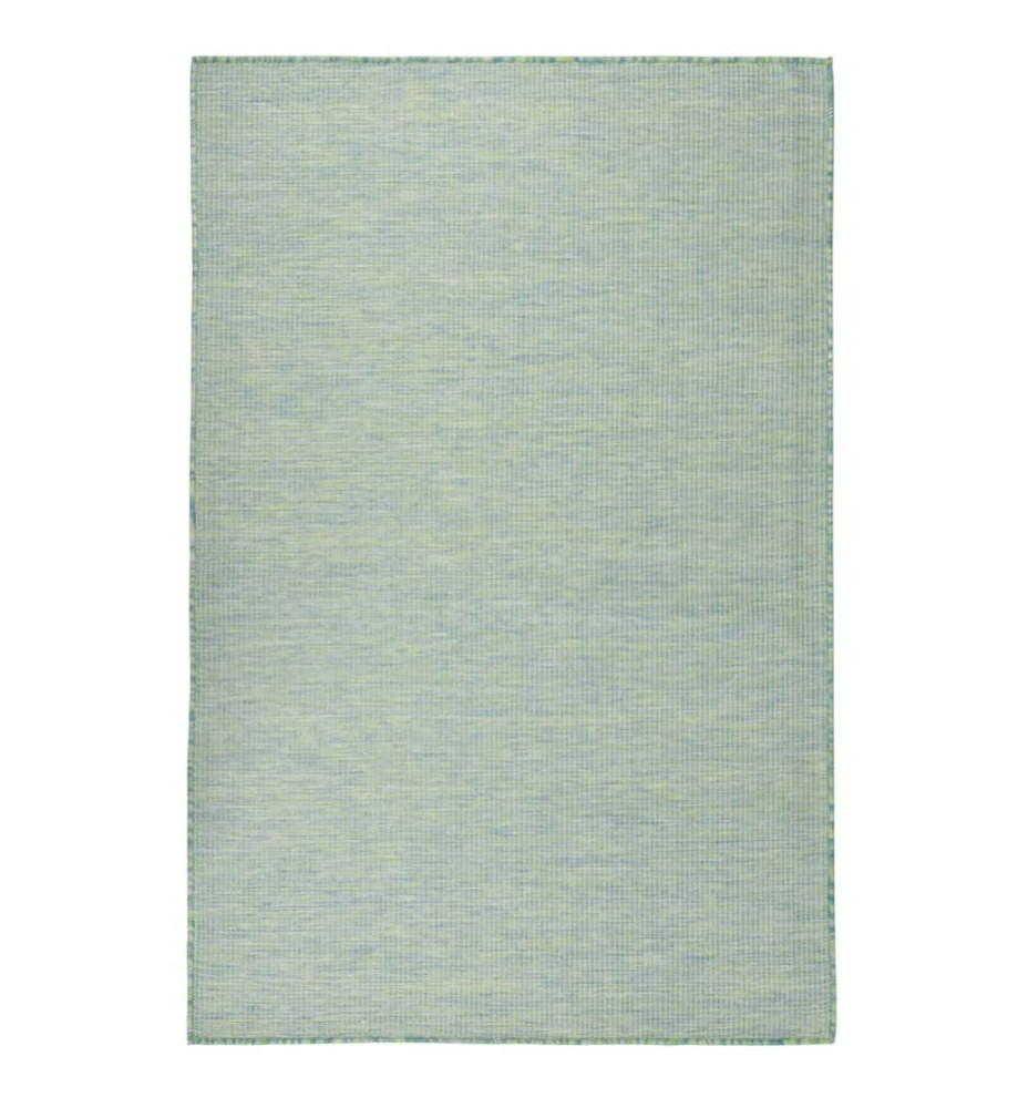 Tapis à tissage plat d'extérieur 100x200 cm Turquoise