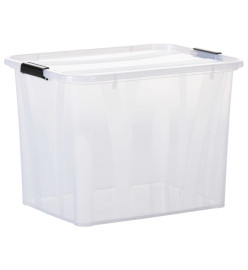 Boîtes de rangement avec couvercles 2 pcs Transparent 55 L