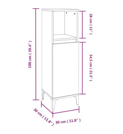 Ensemble d'armoires de salle de bain 3 pcs gris béton