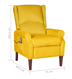 Fauteuil de massage inclinable Jaune Velours