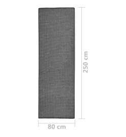 Tapis à tissage plat d'extérieur 80x250 cm Gris