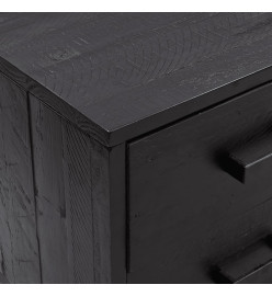 Banc de rangement Noir 110x30x45 cm Bois de pin massif