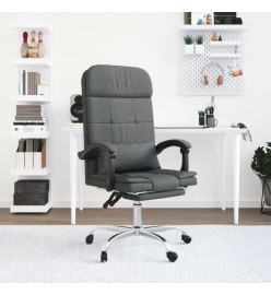 Fauteuil de massage inclinable de bureau Gris foncé Tissu