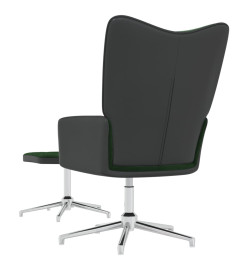 Chaise de relaxation avec repose-pied Vert foncé Velours et PVC