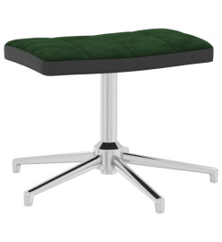 Chaise de relaxation avec repose-pied Vert foncé Velours et PVC