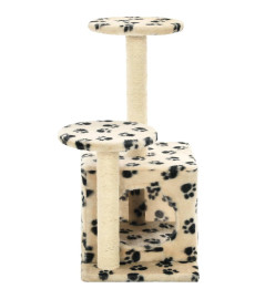 Arbre à chat avec griffoir en sisal 60 cm Beige Motif de pattes