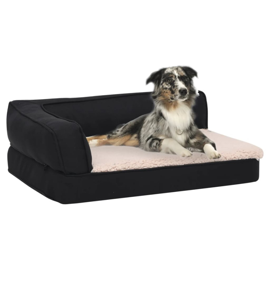 Matelas de lit ergonomique de chien 75x53 cm Polaire aspect lin