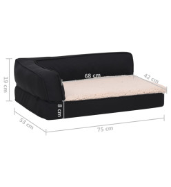 Matelas de lit ergonomique de chien 75x53 cm Polaire aspect lin