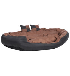 Coussin réversible lavable de chien Noir et marron 150x120x25cm