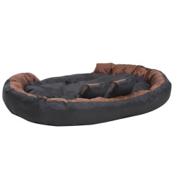 Coussin réversible lavable de chien Noir et marron 150x120x25cm