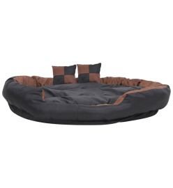 Coussin réversible lavable de chien Noir et marron 150x120x25cm