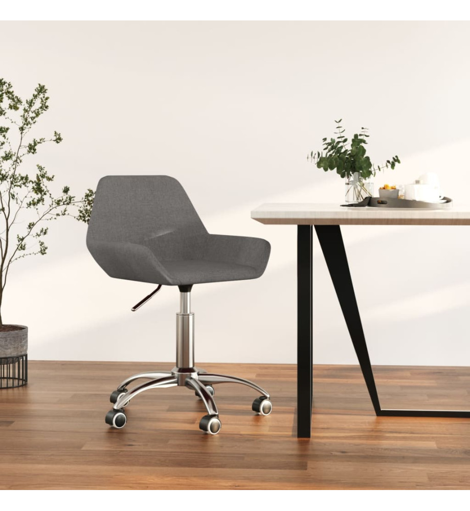 Chaise pivotante de bureau Gris foncé Tissu