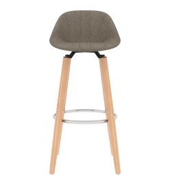 Tabourets de bar lot de 2 taupe tissu