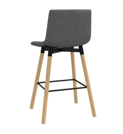 Tabourets de bar lot de 2 gris clair tissu