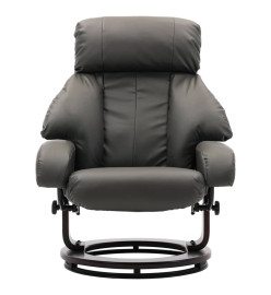 Fauteuil TV avec repose-pied Gris Similicuir